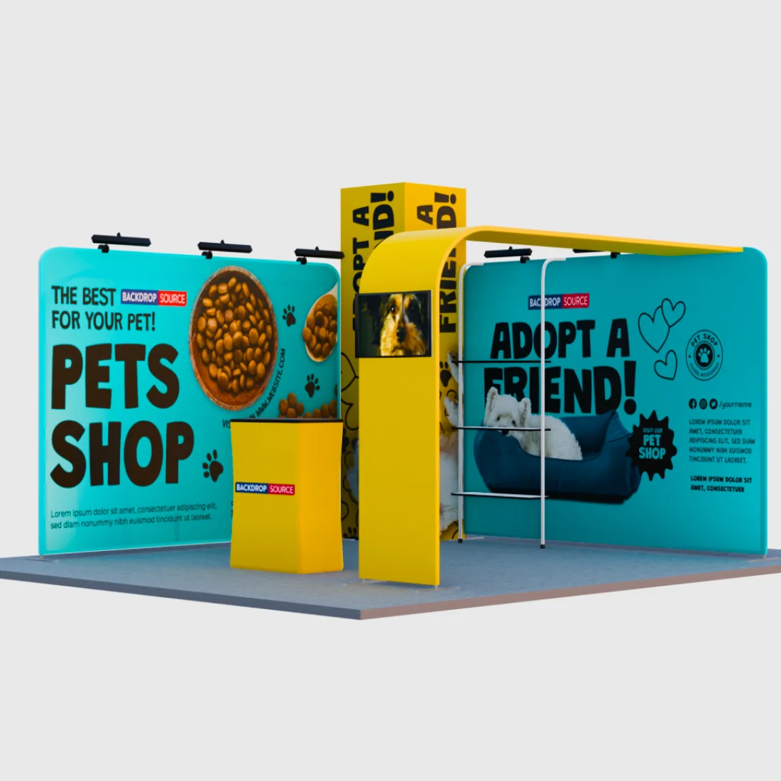 Kits de stand modulares de 20 pies x 20 pies - Modelo 01