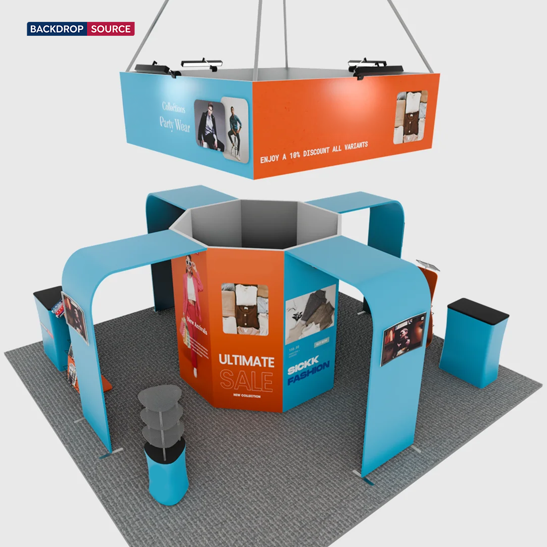 Kit Espositivo Modulare 6m x 6m - Modello 02