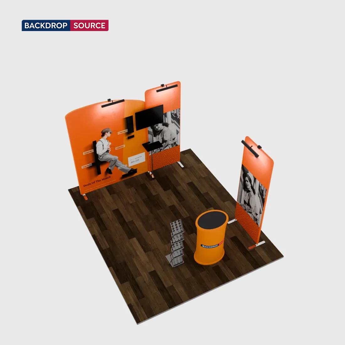 Kit espositivo per TV Premium per stand larghi 3 m
