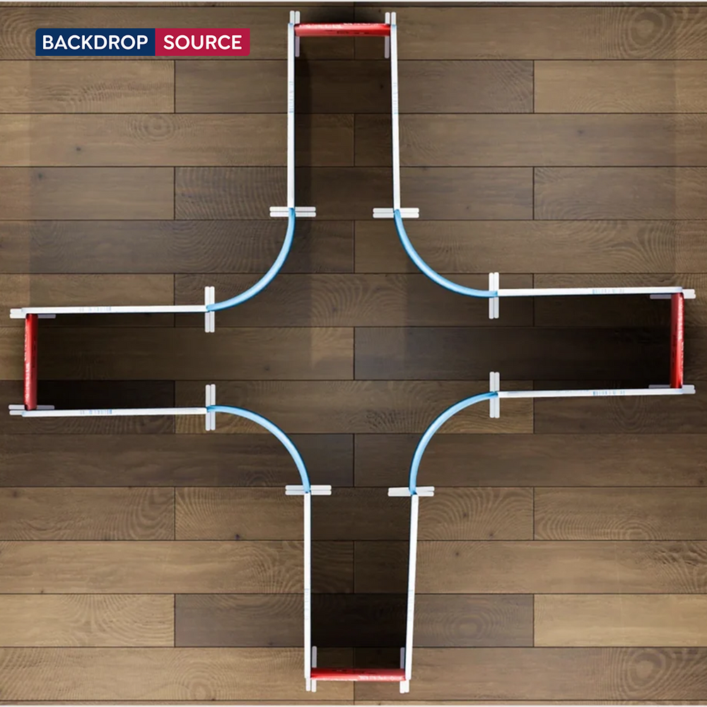 Espositore fieristico magnetico in tessuto - Modello 4 (4m x 4m)