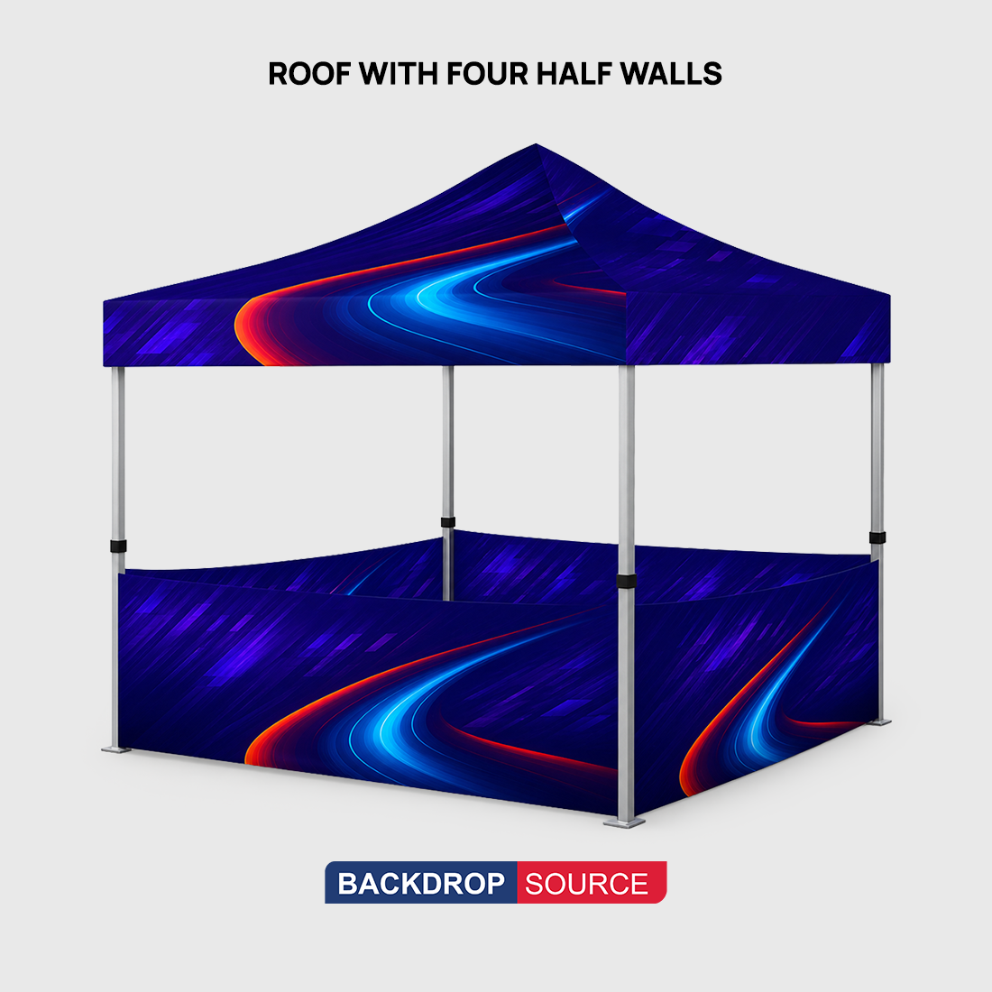 Tenda a baldacchino in tessuto resistente – (3m L x 3m H)