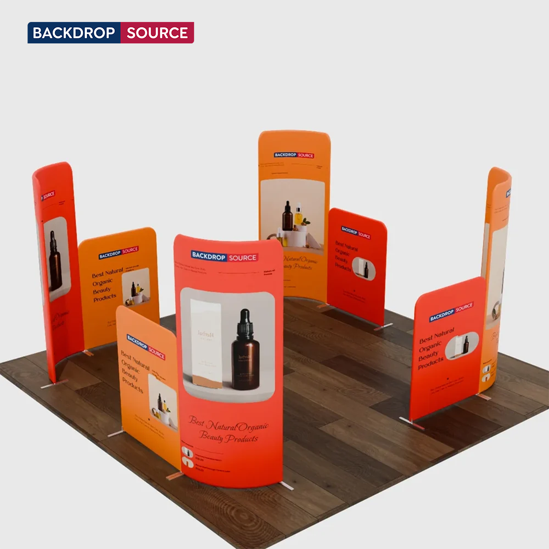 Espositore da stand in tessuto magnetico - Modello 1 (4m x 3m)