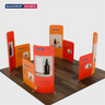 Espositore da stand in tessuto magnetico - Modello 1 (4m x 3m)