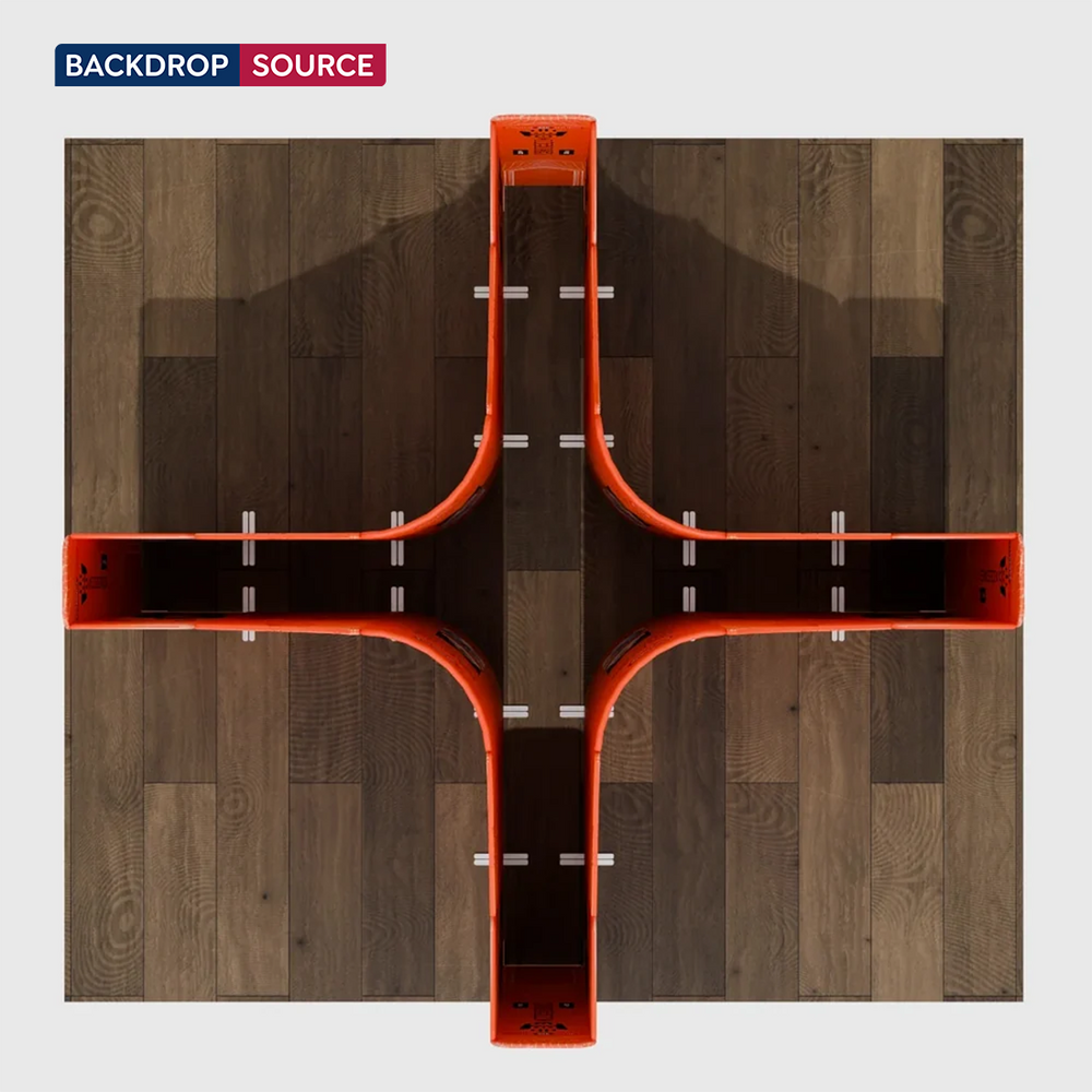 Espositore magnetico in tessuto per stand - Modello 4 (5m x 5m)
