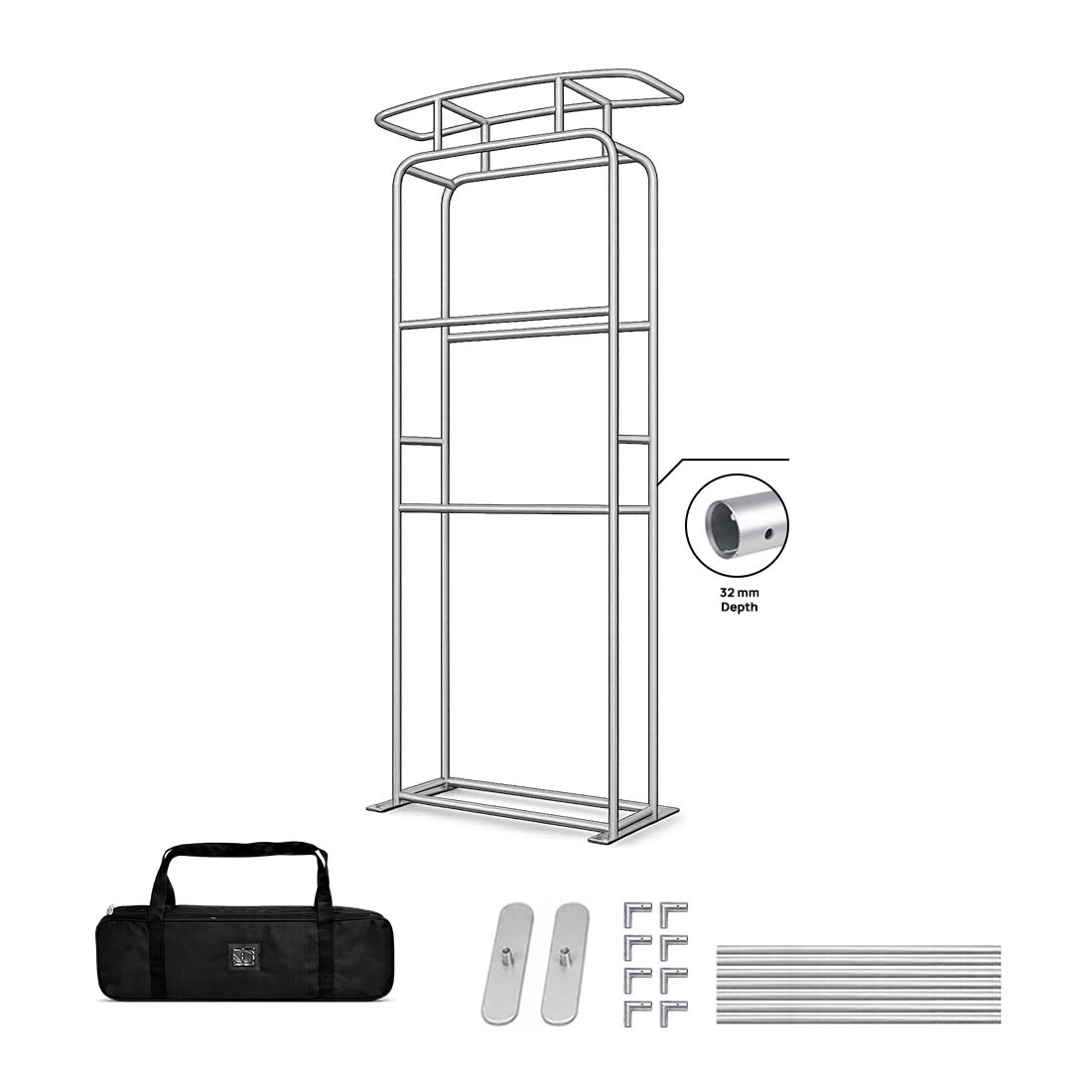 Colonna verticale 3D con intestazione