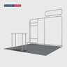 3x3m Booth Kit with Straight Wall, Waterfall TV Shelf & Counter