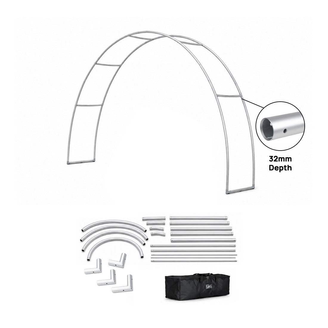 Arco in tessuto tensionato a forma di C - 6 m