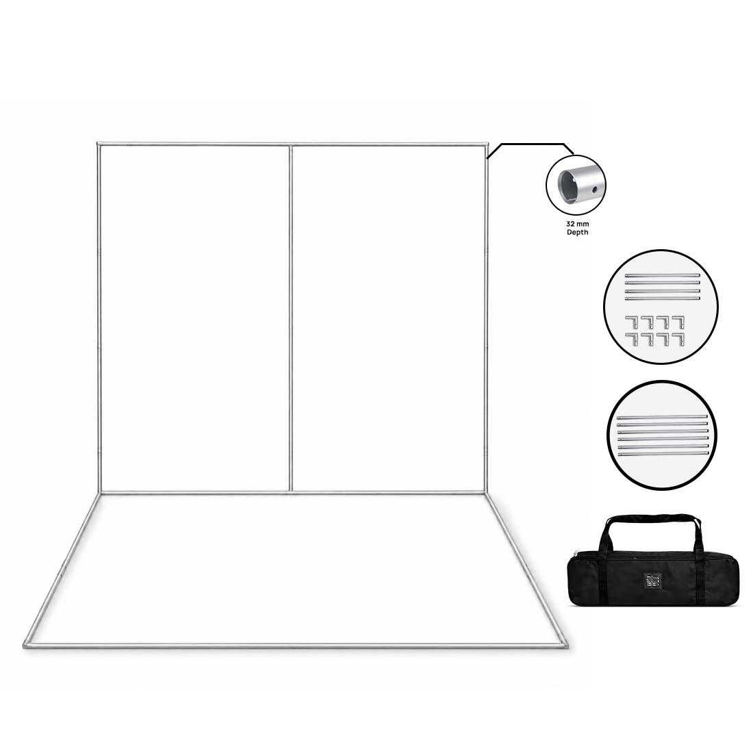 Stand espositivo a forma di L stampato personalizzato