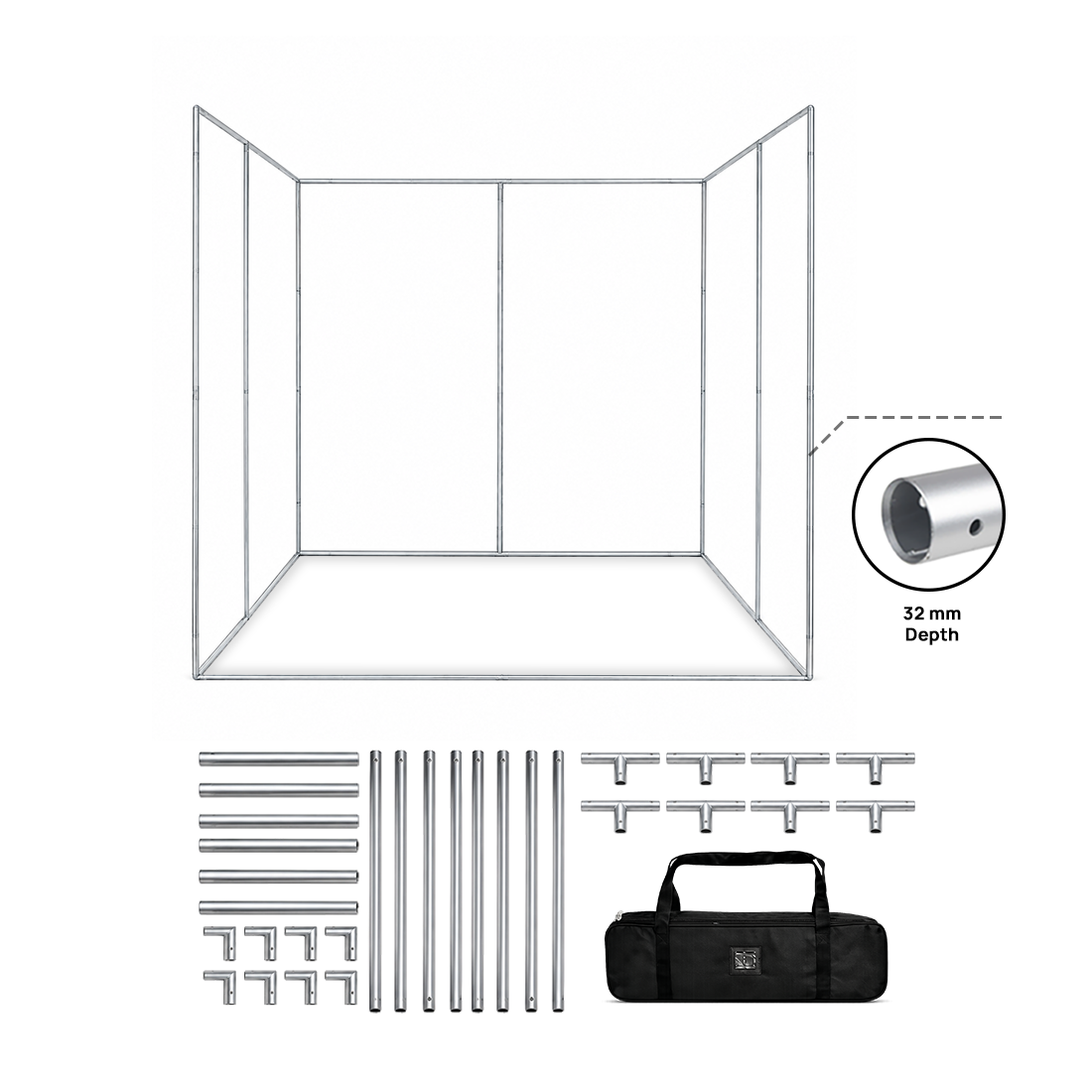 Custom Tension Fabric U-Shape Booth Backdrop