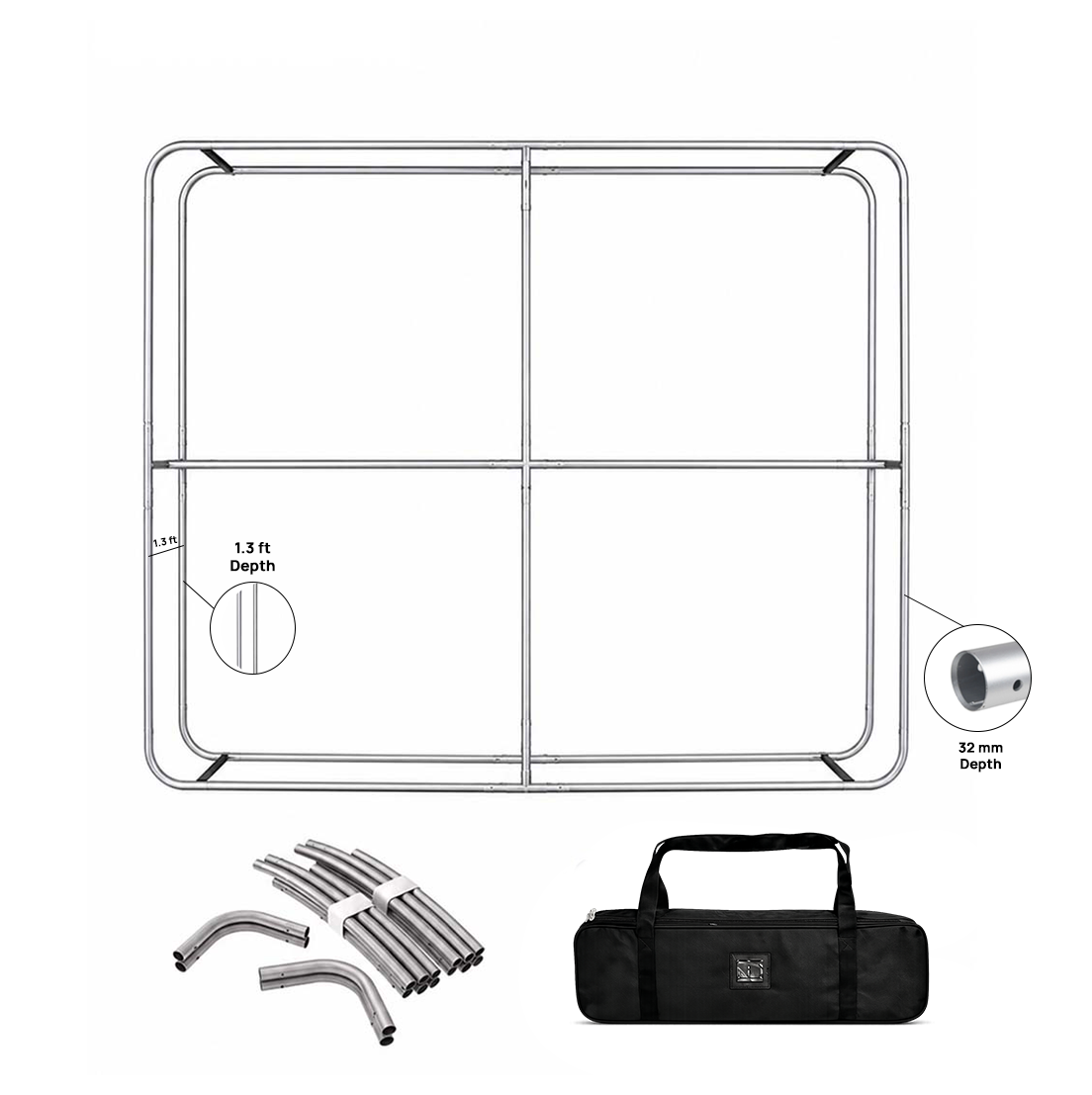 Exhibición multimedia con tejido tensado en caja de pared 3D