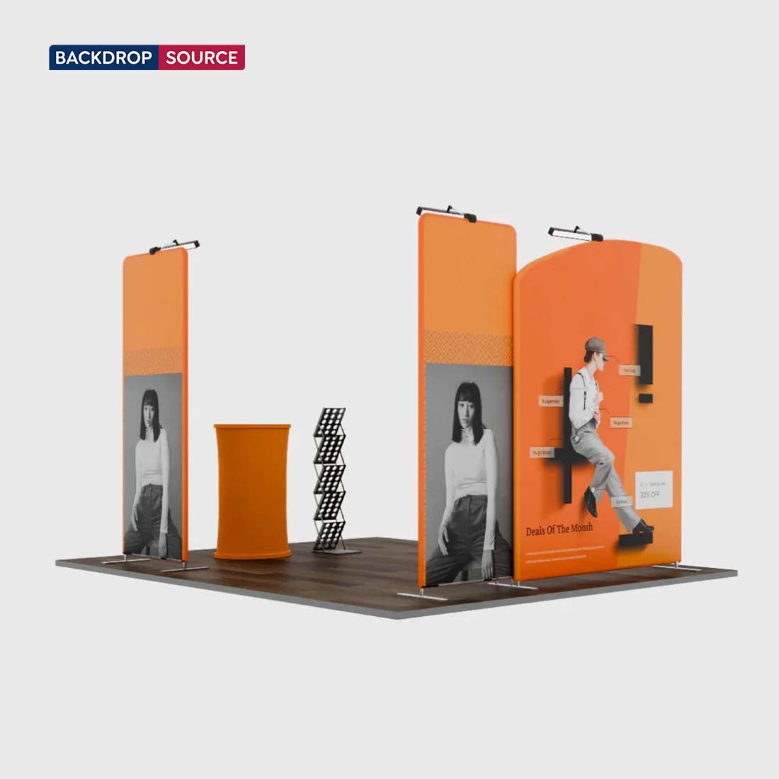 Kit espositivo per TV Premium per stand larghi 3 m