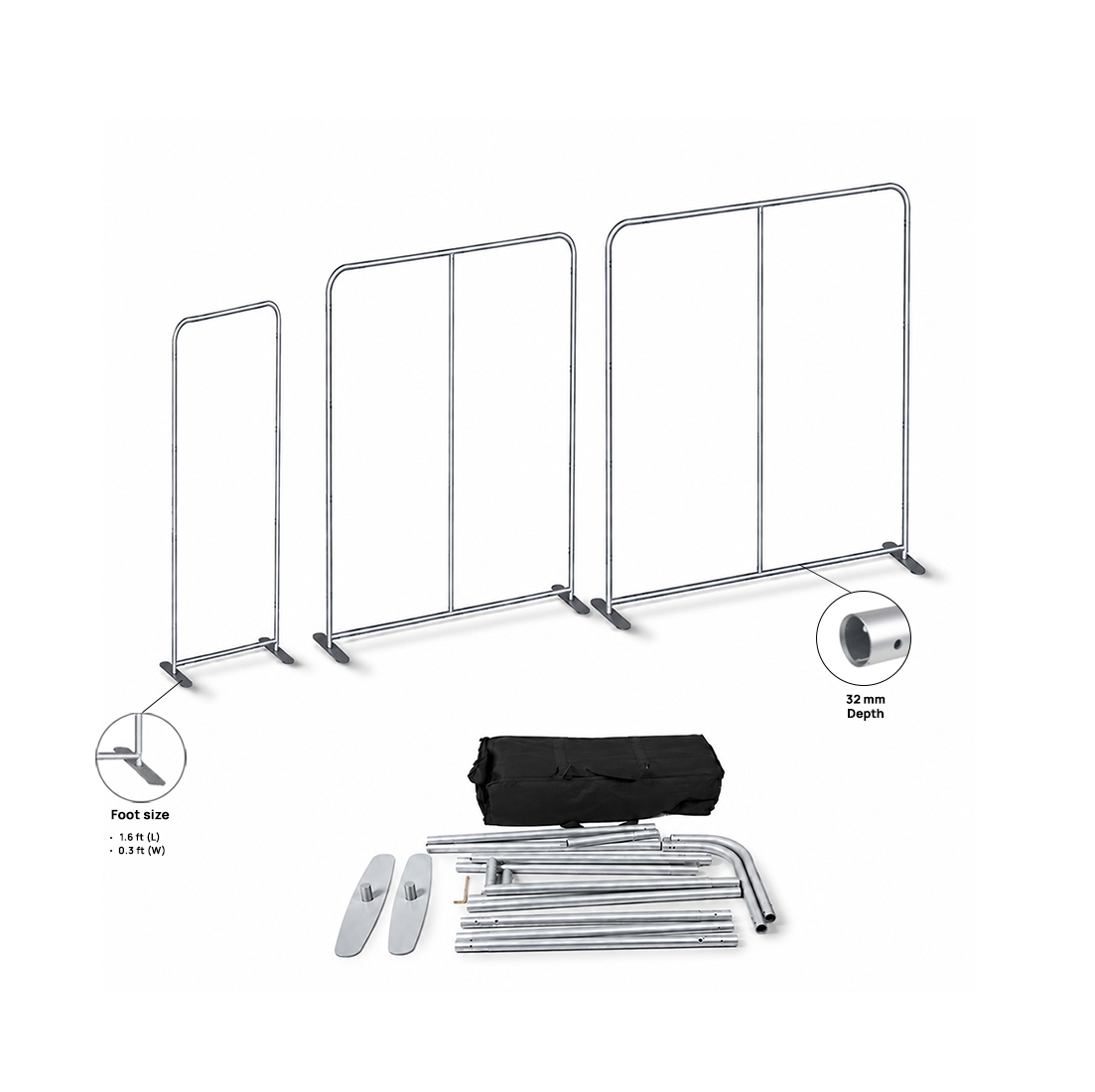 Espositore espositivo portatile - H-10,5 piedi