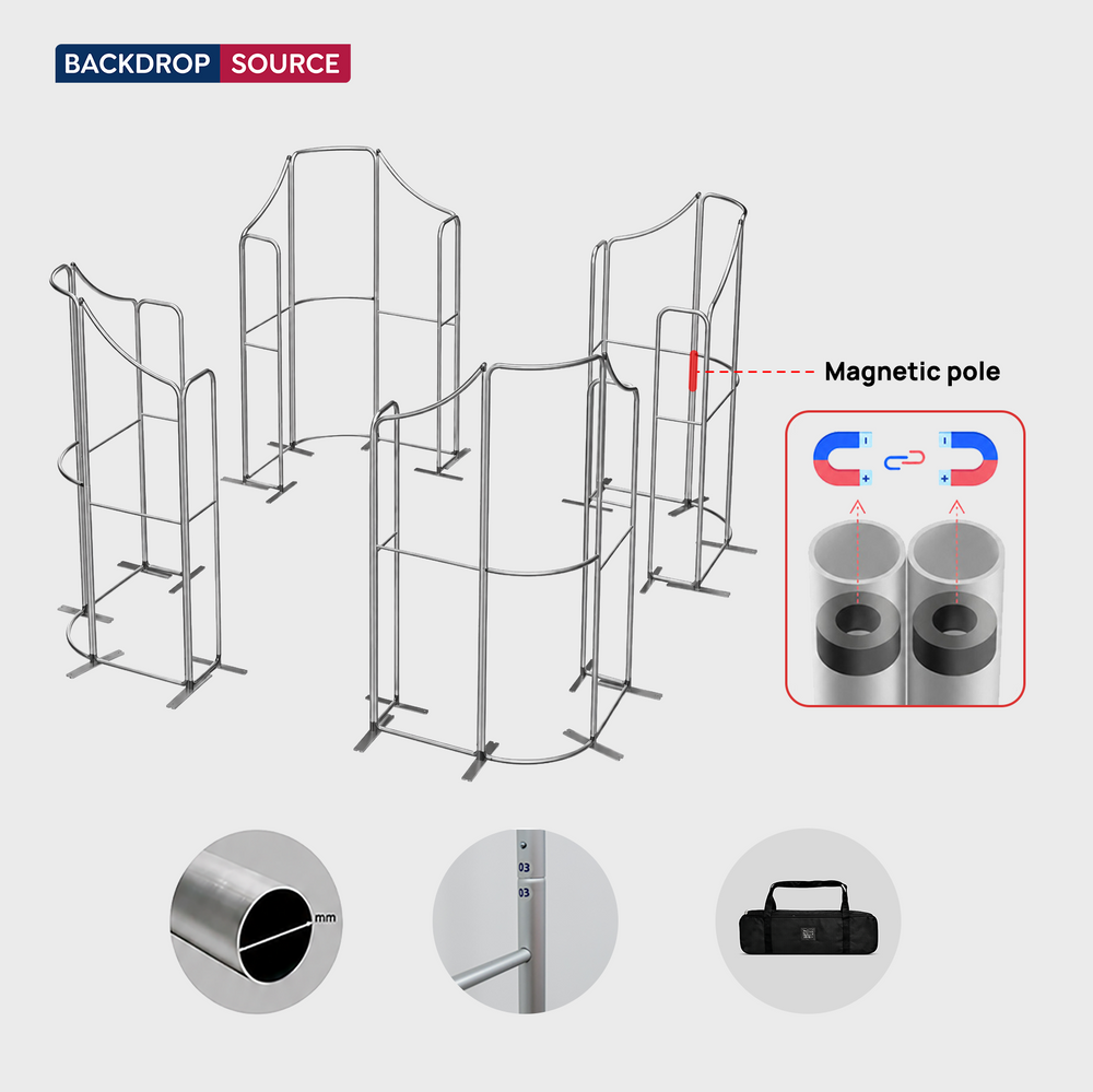 Stand Espositivo Magnetico in Tessuto - Modello 5 (6m x 6m)