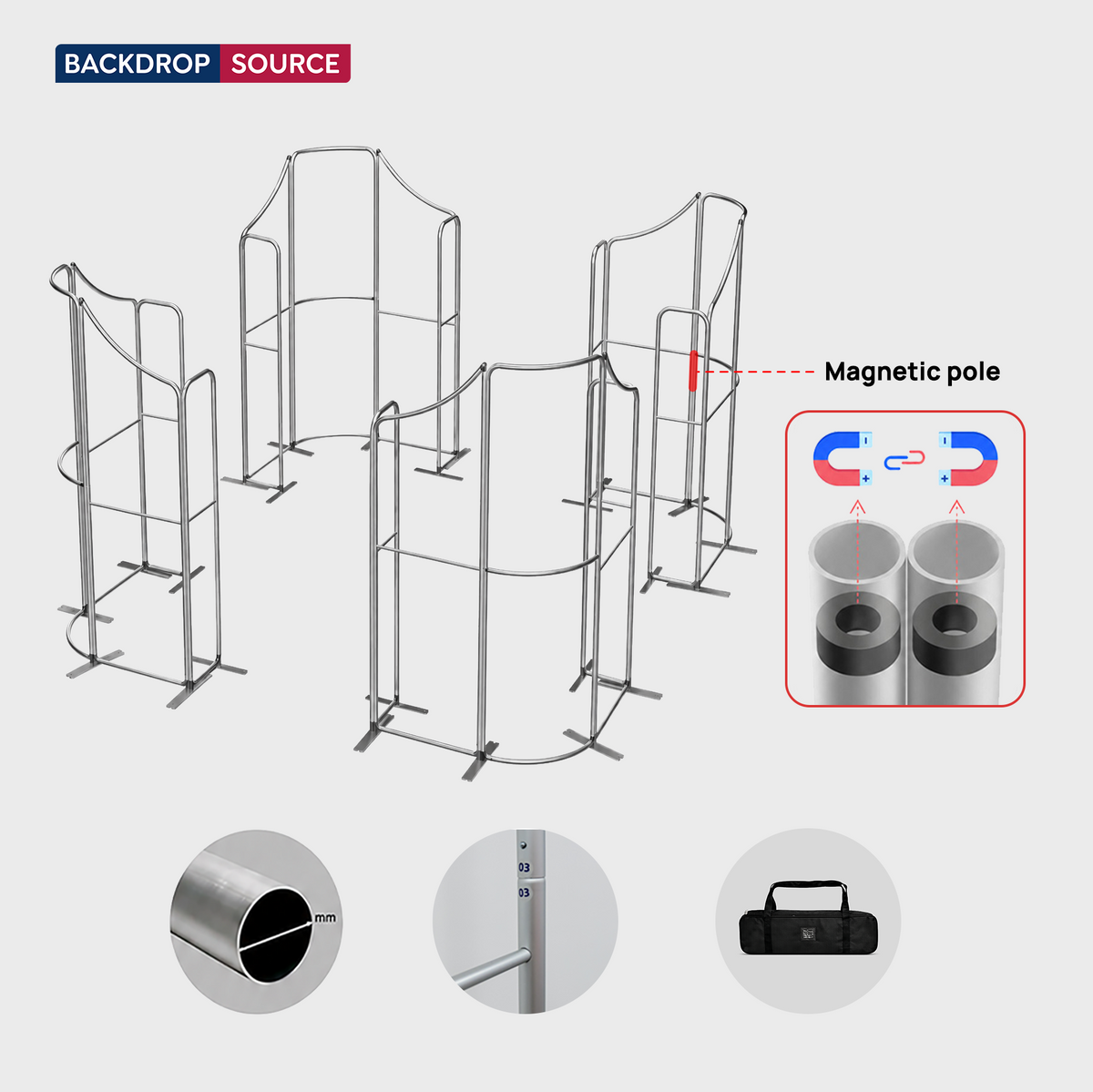 Stand Espositivo Magnetico in Tessuto - Modello 5 (6m x 6m)