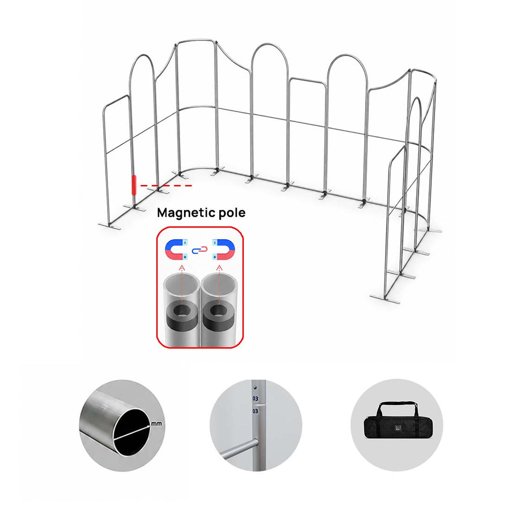 Espositore magnetico in tessuto per stand - Modello 3 (6m x 6m)