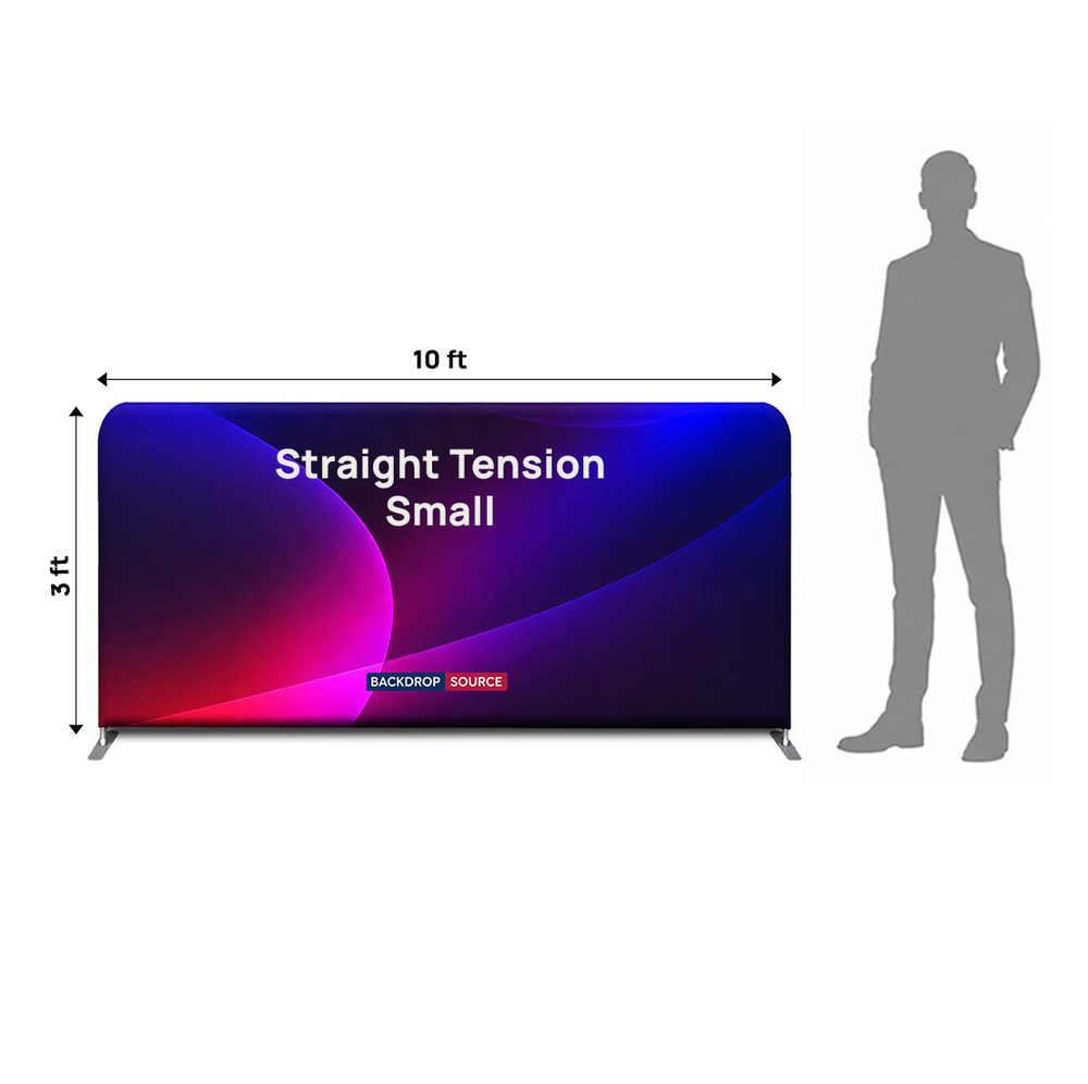 Small Portable Straight Fabric Backdrop - 10ft W x 3ft H
