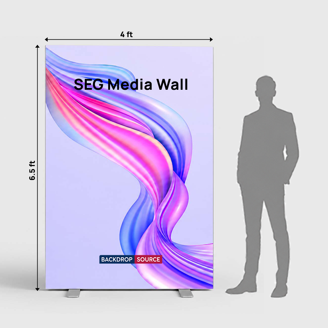 SEG Fabric Media Wall - 4ft W x 6.5ft H