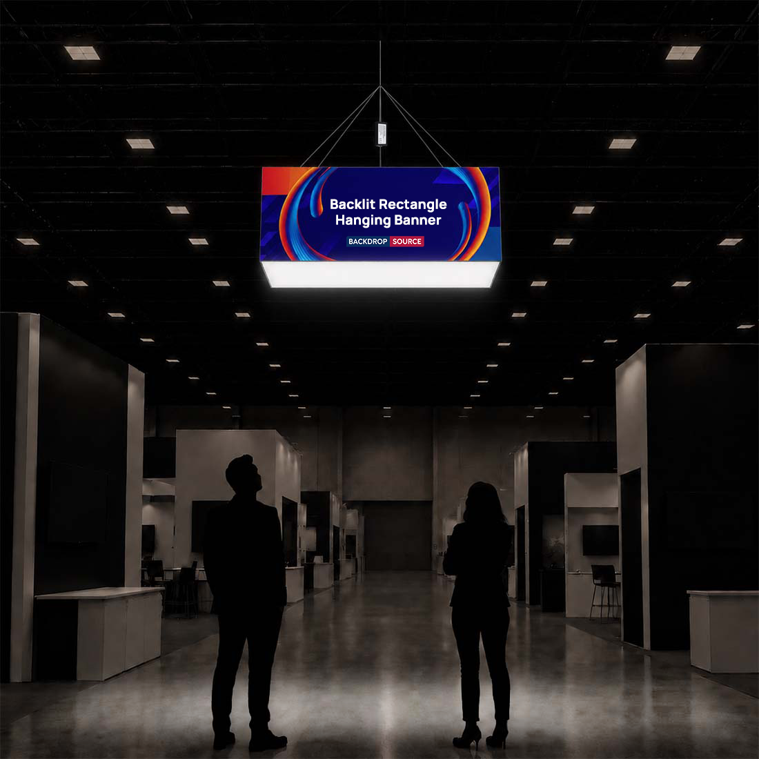 Banner appeso rettangolare retroilluminato