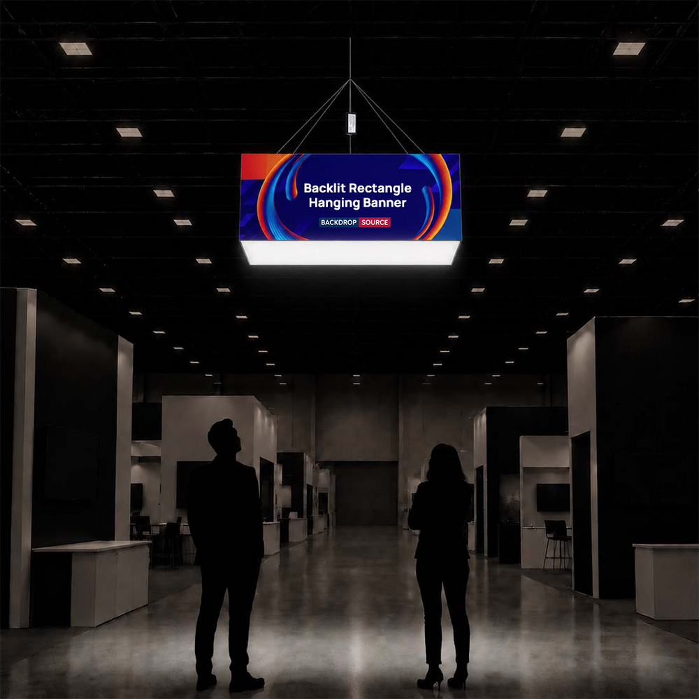 Banner colgante rectangular retroiluminado