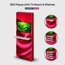 Espositore pop-up SEG con supporto TV e ripiani esterni