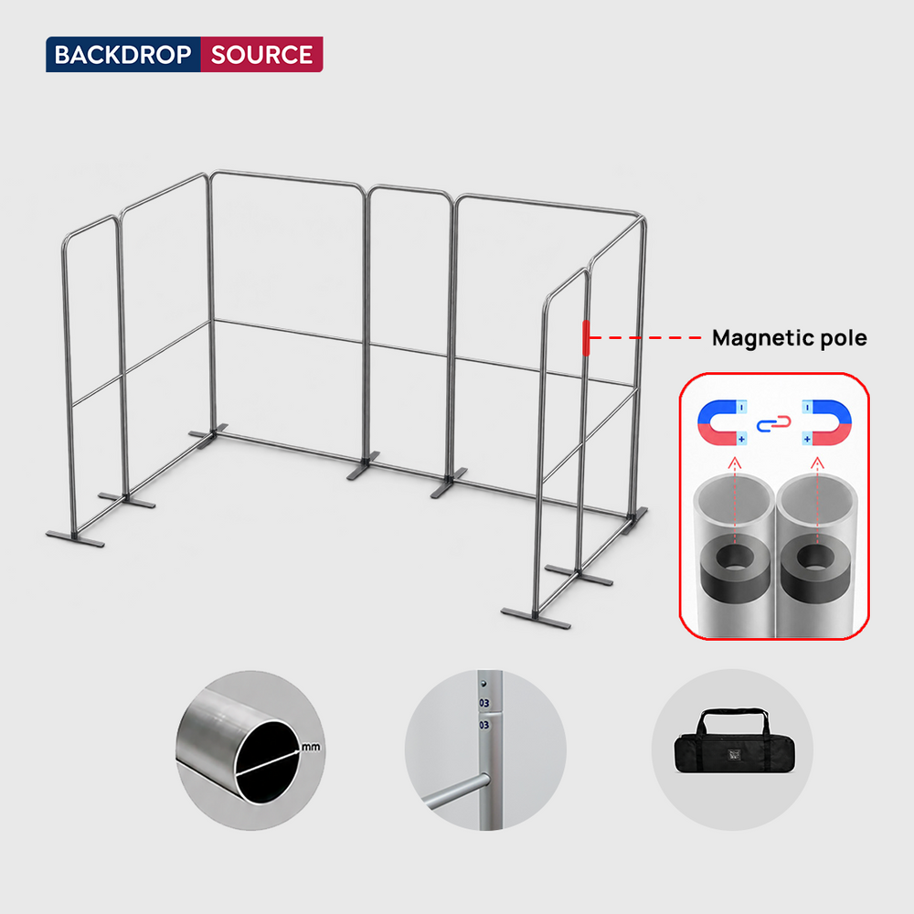 Stand espositivo in tessuto magnetico - Modello 1 (5 m x 3 m)