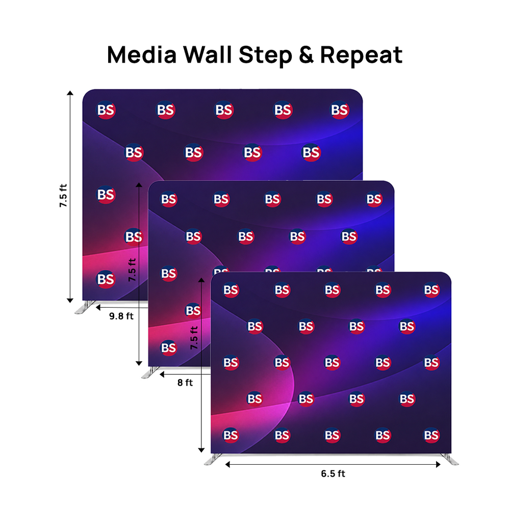 Fondo de pared multimedia con tela de tensión recta