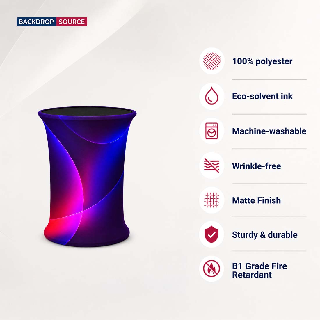 Banco podio pop-up in tessuto