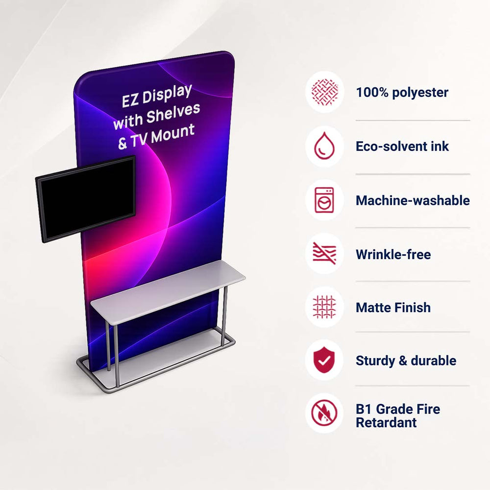 Supporto da esposizione EZ con ripiani e attacco TV
