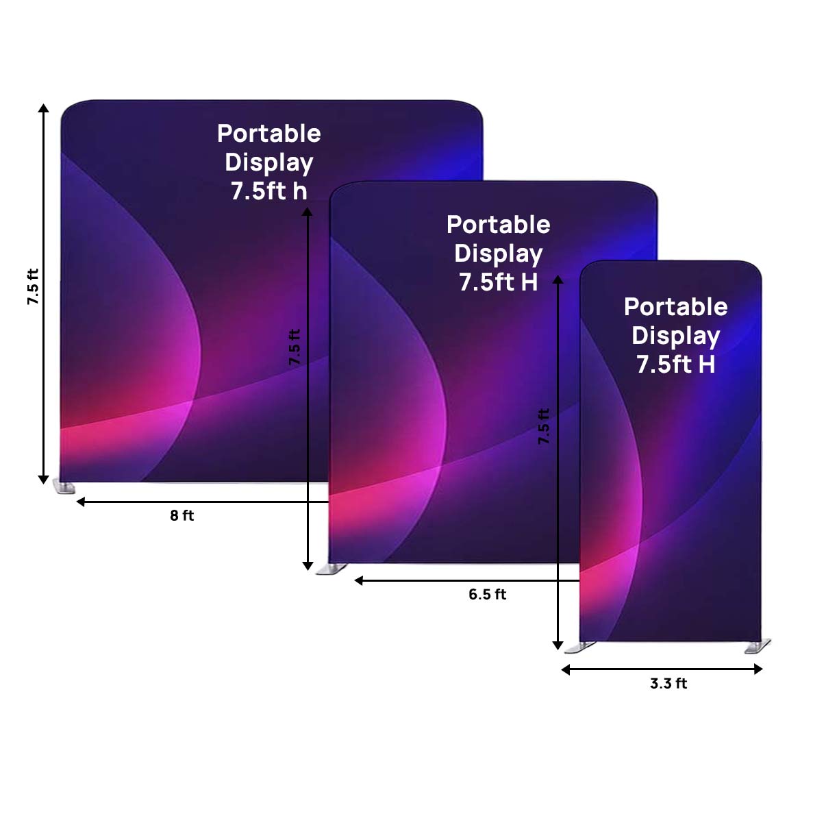 Portable 7.5ft High Fabric Exhibit Display
