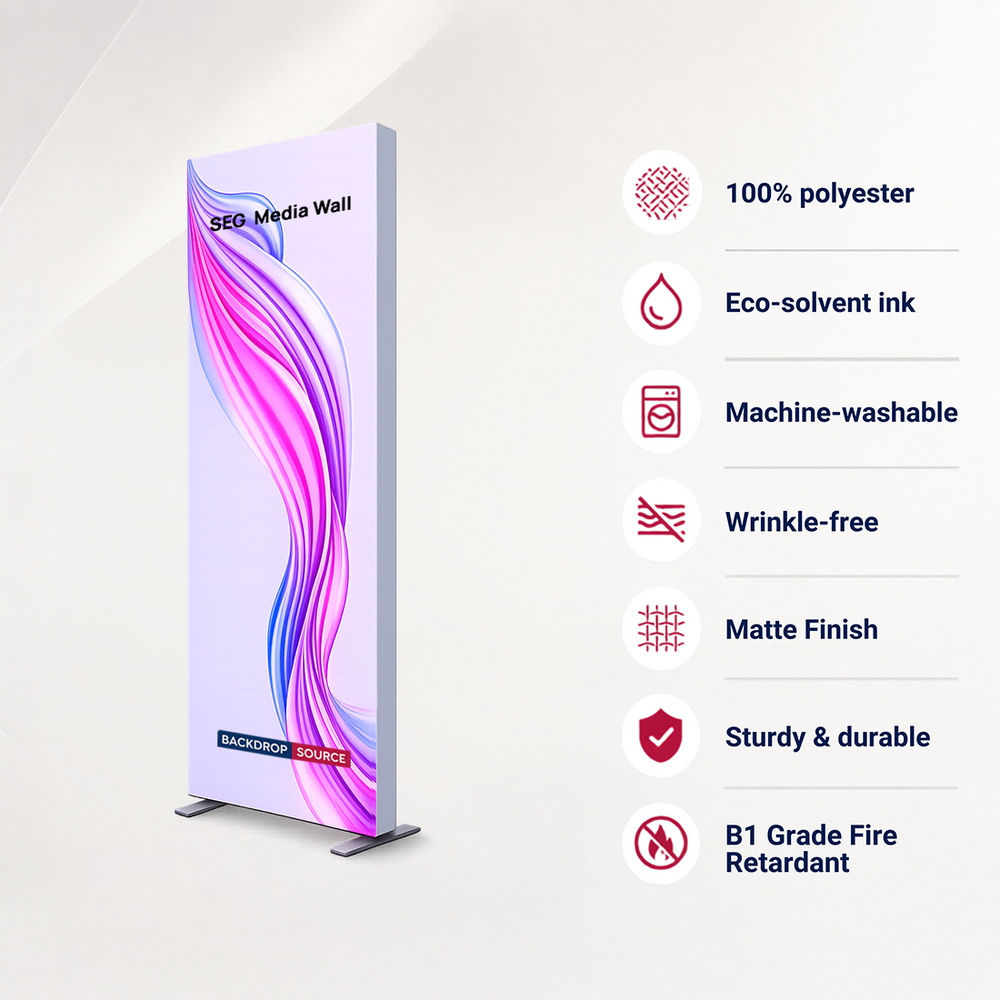 SEG Fabric Media Wall - 2.8ft W x 6.5ft H