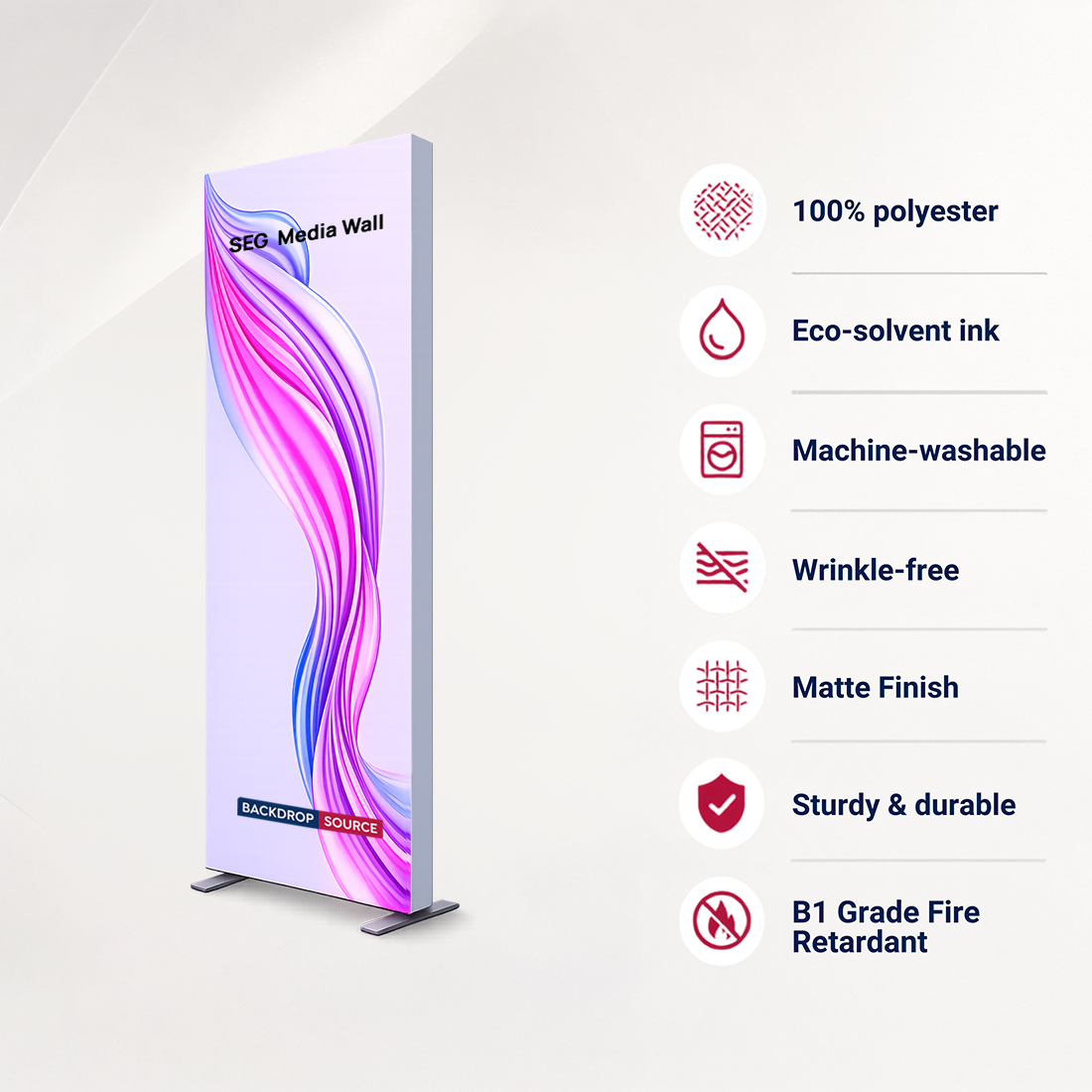 SEG Fabric Media Wall - 2.8ft W x 6.5ft H