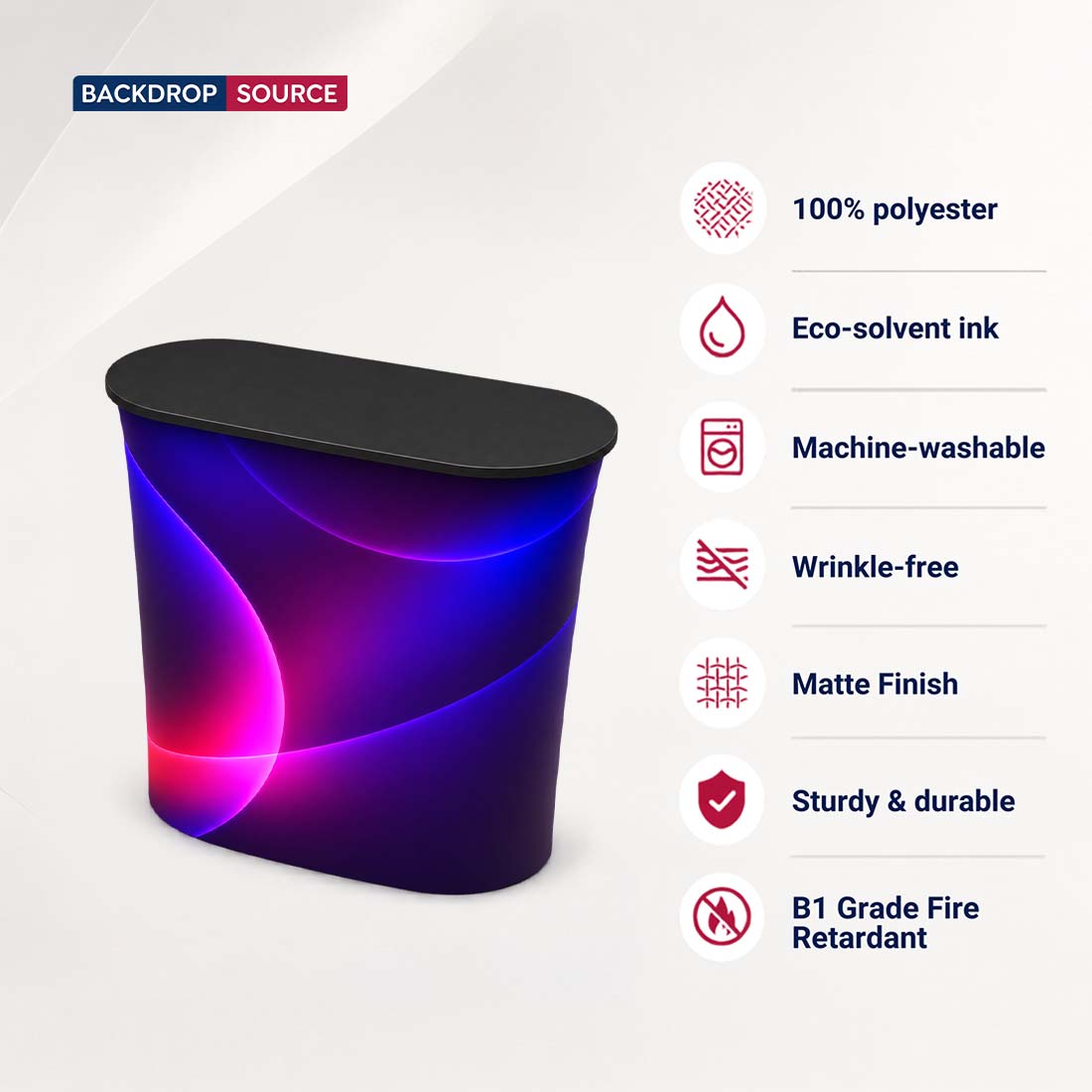 Banco espositivo pop-up in tessuto con velcro 1 x 2