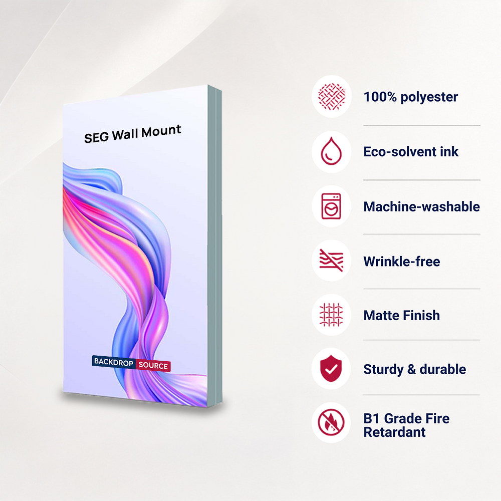 Wall-Mounted SEG Fabric display - 2.4" Depth