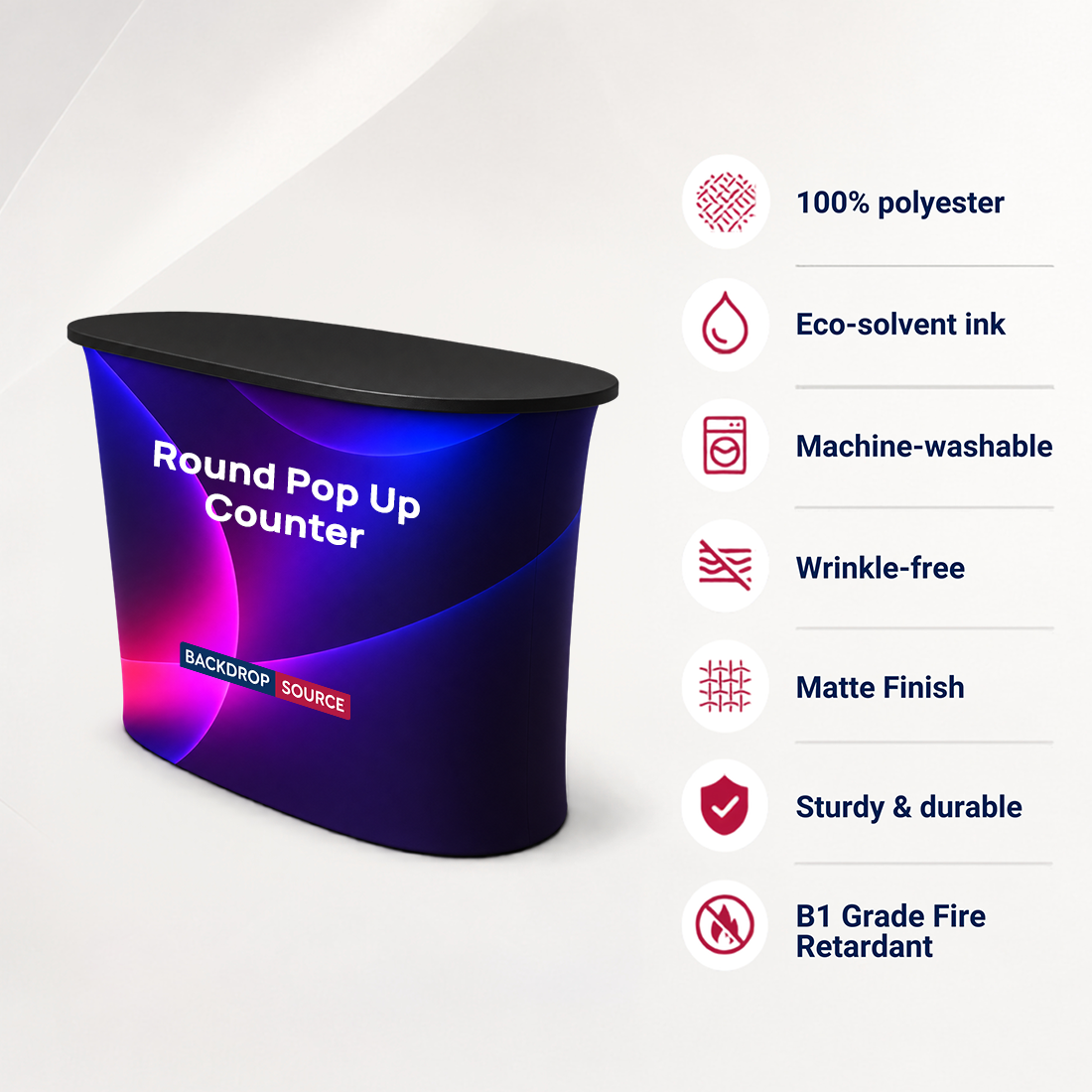 Bancone pop-up in tessuto con velcro 2 x 2