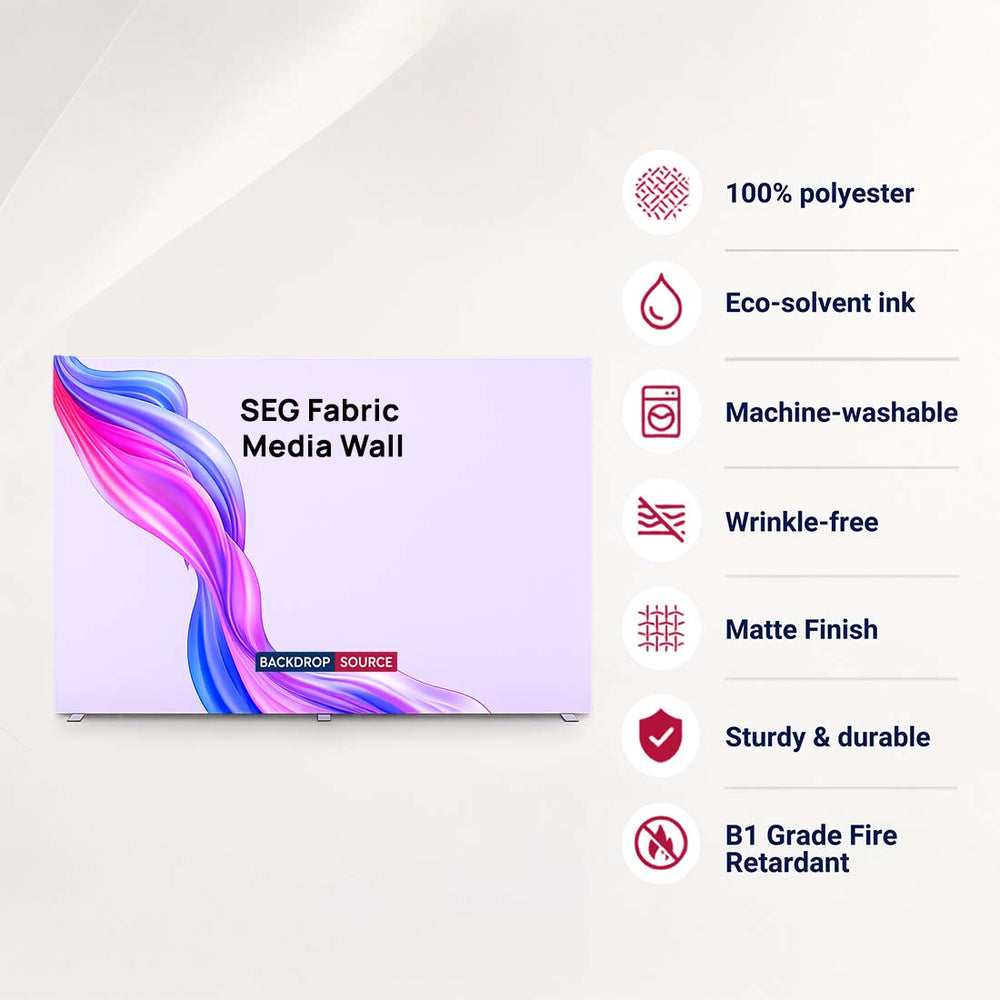Non-Backlit SEG Fabric Media Wall - 5m W x 2.5m H