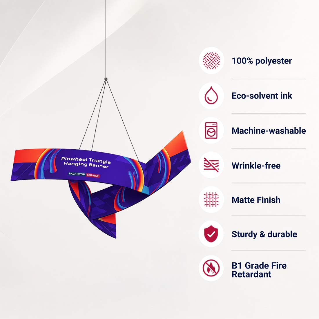 Banner appeso a forma di triangolo con girandola Sky Tube