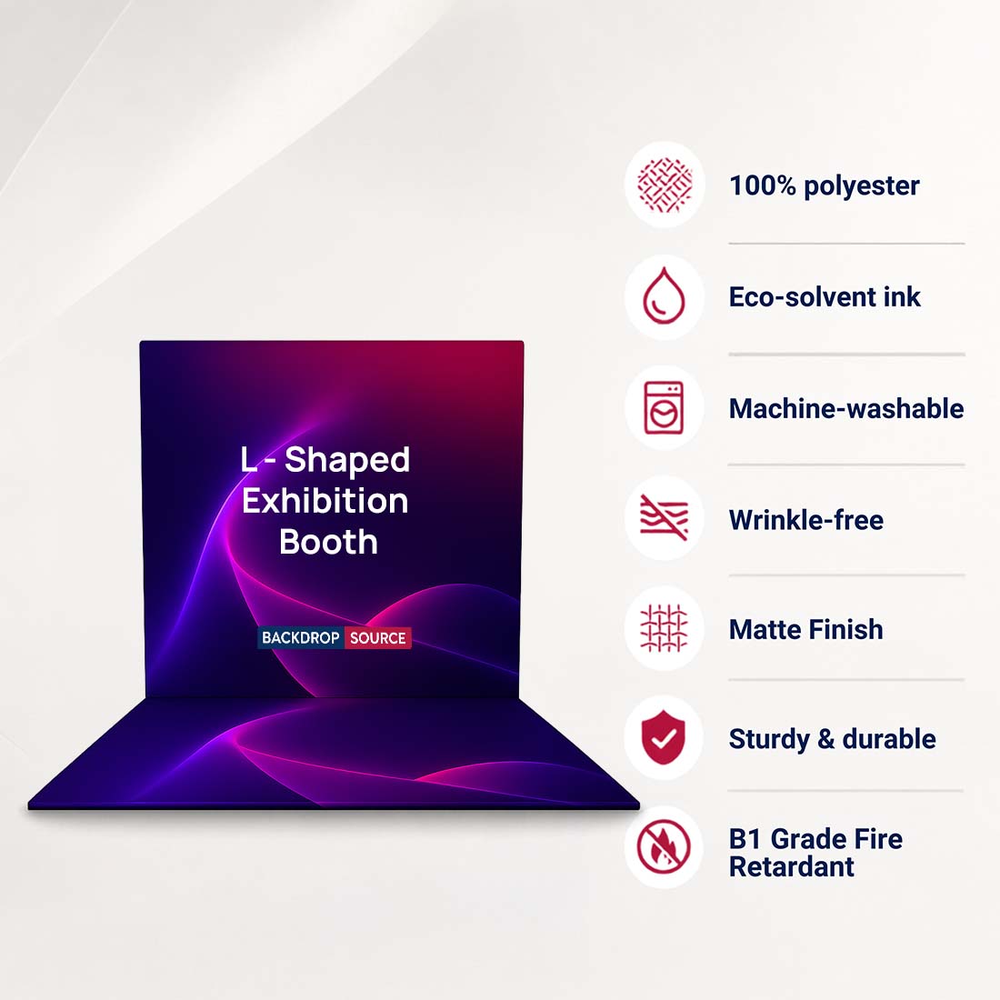 Custom Printed L - Shaped Exhibition Booth