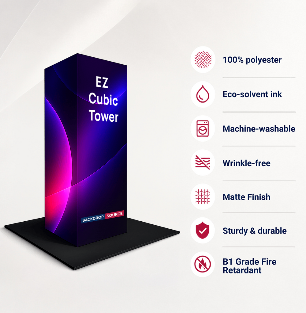 Espositore a Torre Modulare EZ Cubic in Tessuto