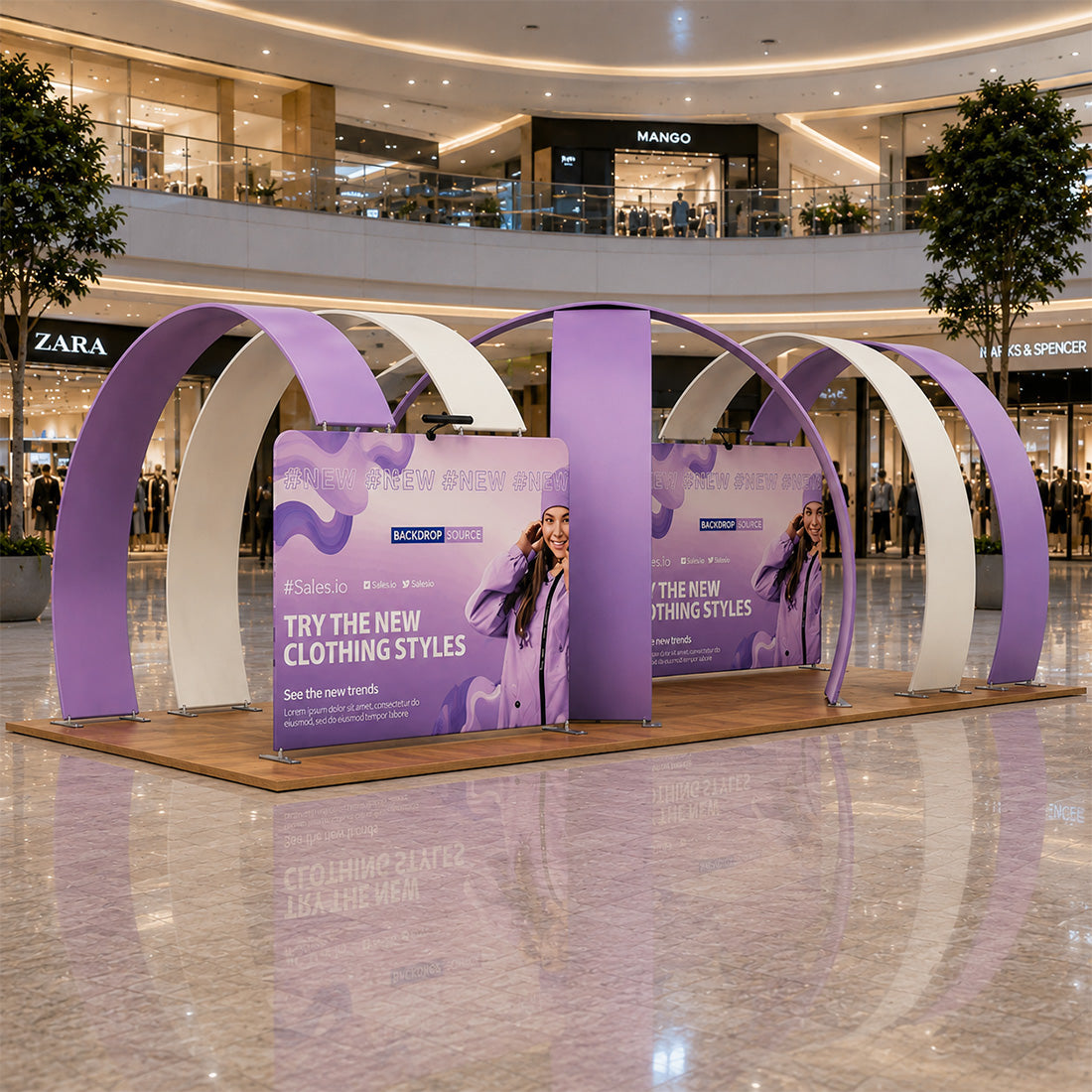 Kit Espositivo Modulare 12m x 6m - Modello 1