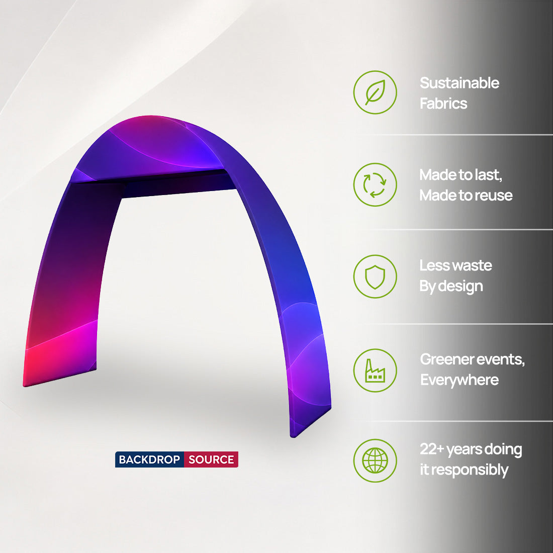 Arco in tessuto tensionato a forma di C - 6 m