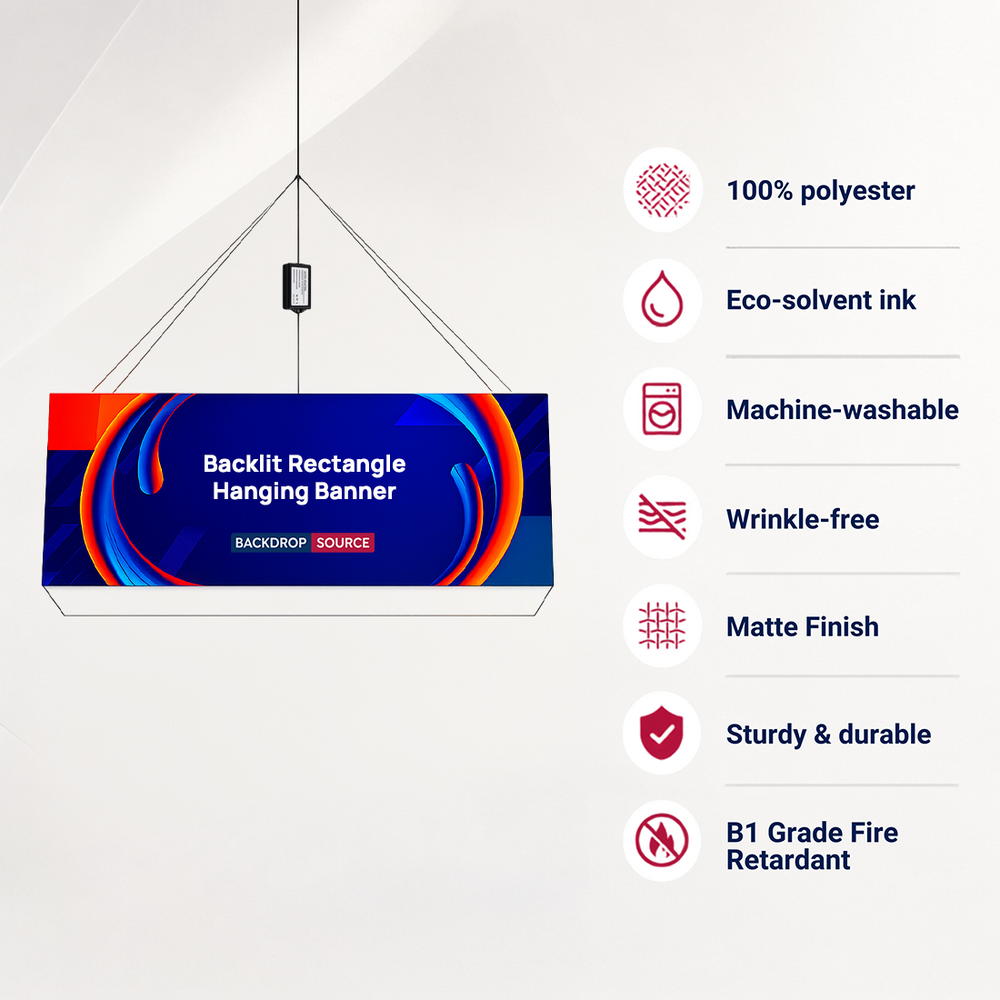 Banner appeso rettangolare retroilluminato