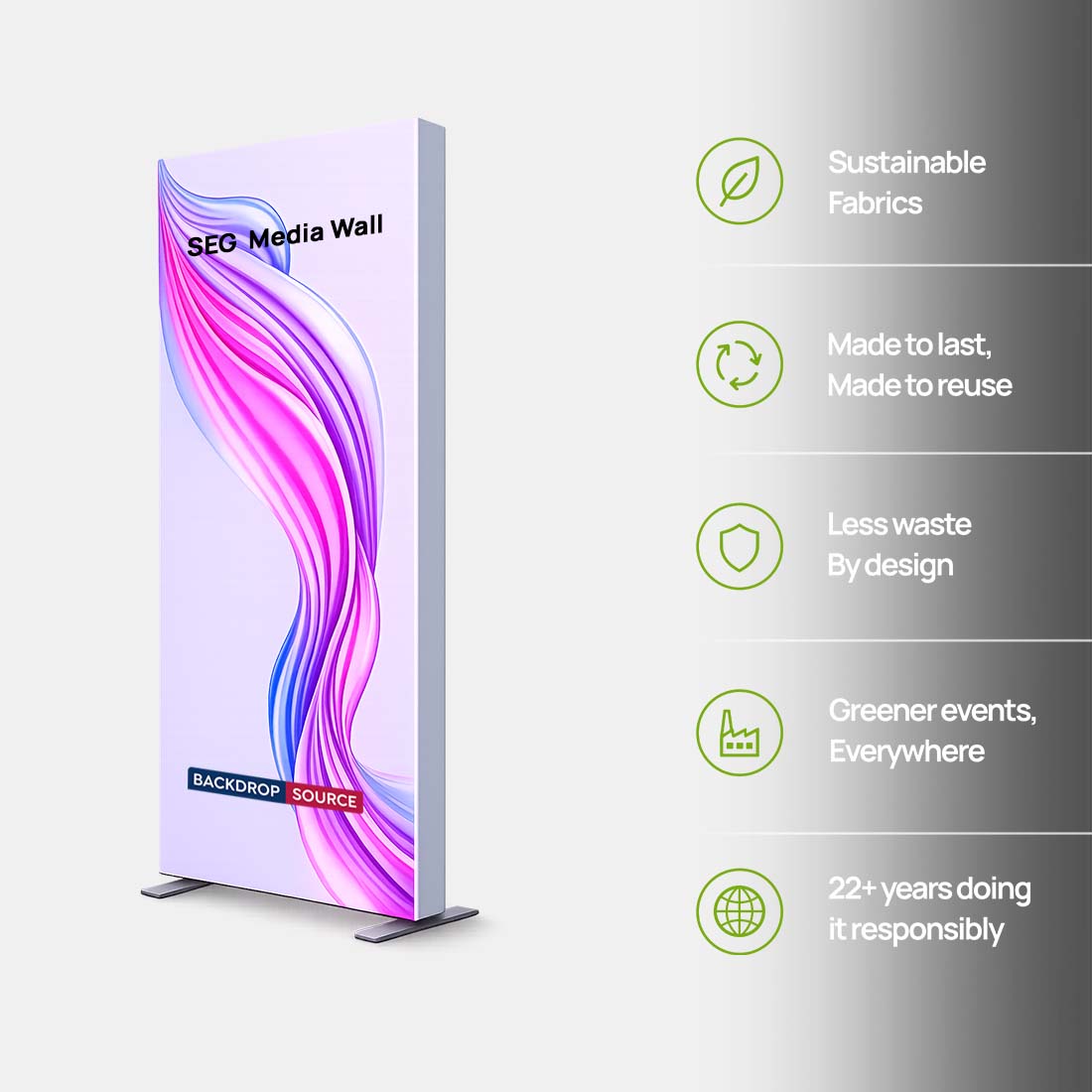 SEG Fabric Media Wall - 3.3ft W x 6.5ft H