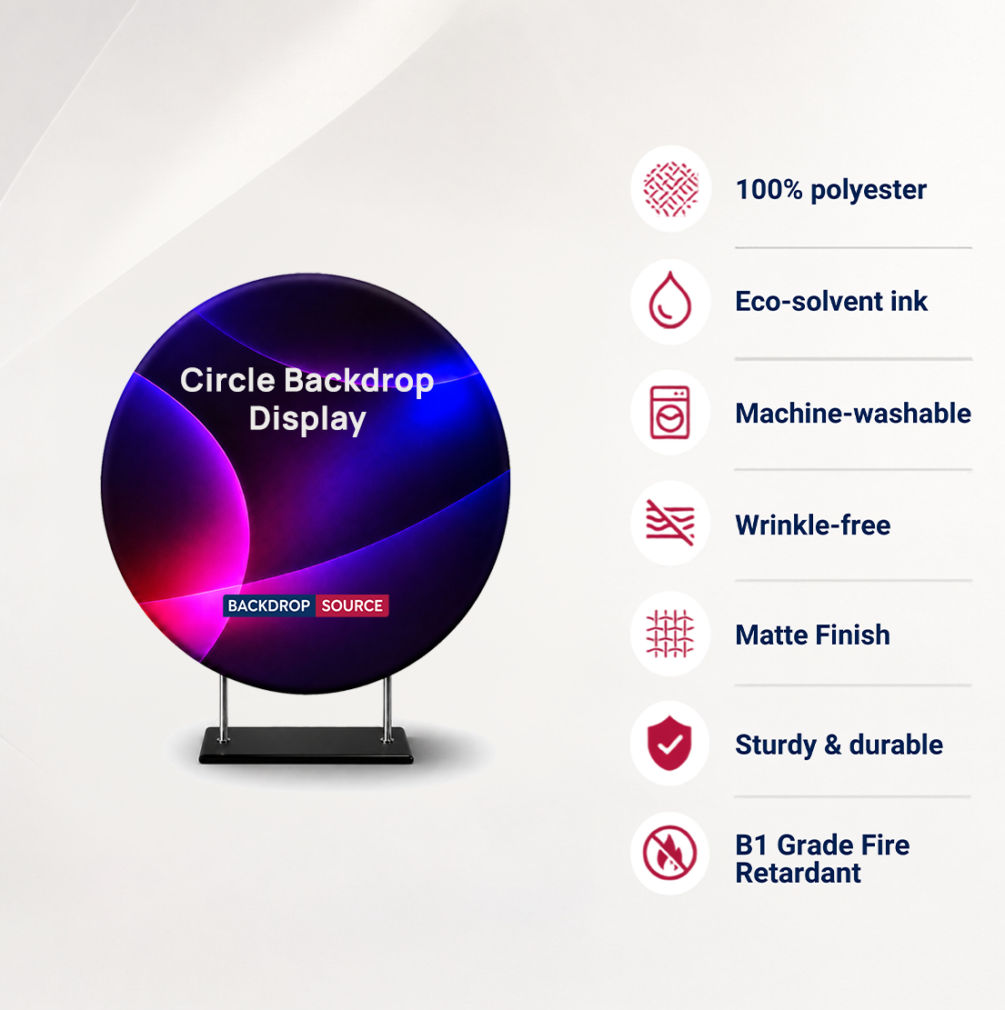 Espositore Backdrop Circolare in Tessuto Personalizzato