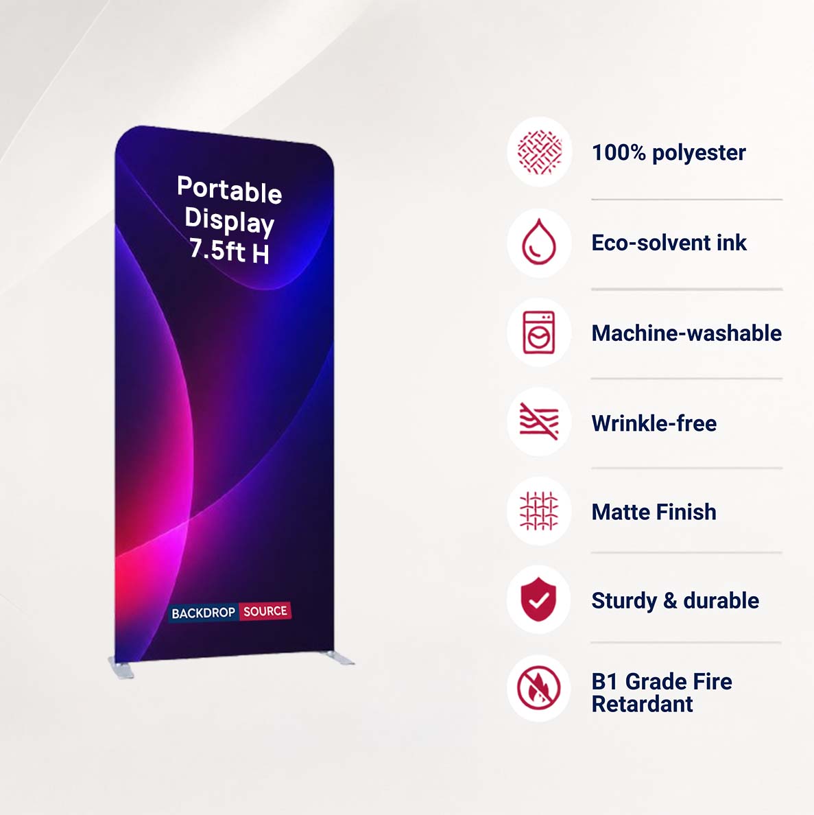 Espositore portatile in tessuto alto 2,3 m