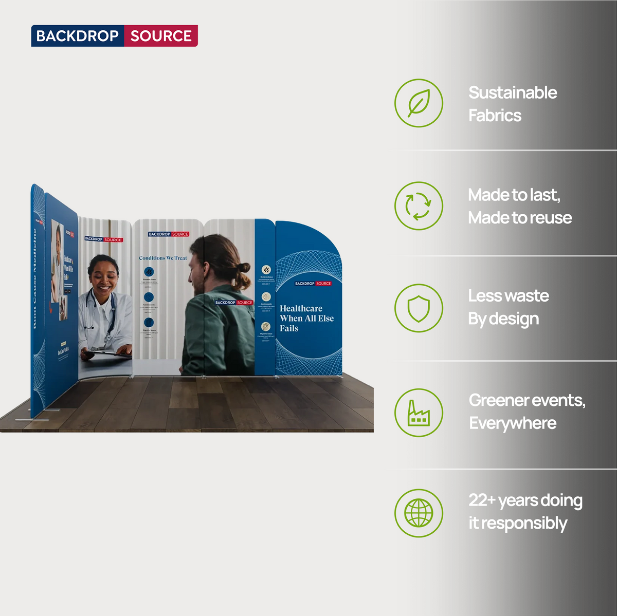 Display espositivo in tessuto magnetico - Modello 3 (3m x 3m)