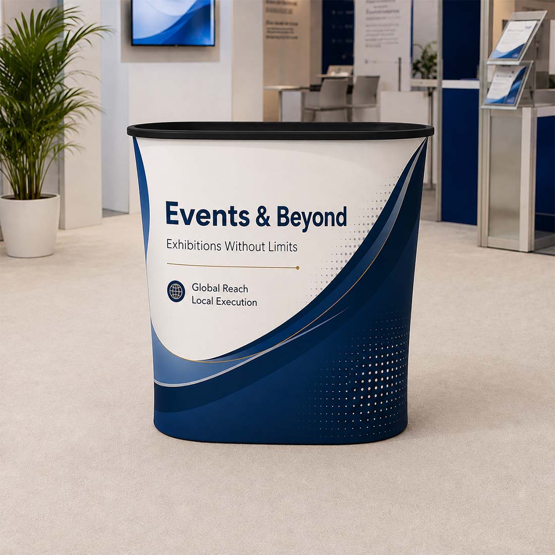 Banco espositivo pop-up in tessuto con velcro 1 x 2