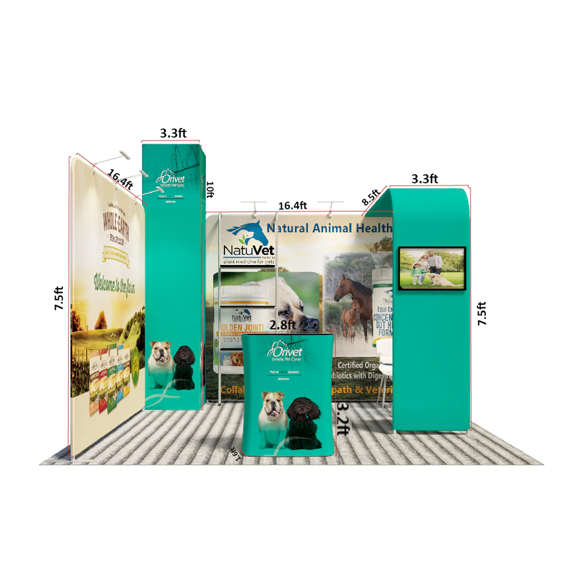 Kits de stand modulares de 20 pies x 20 pies - Modelo 01