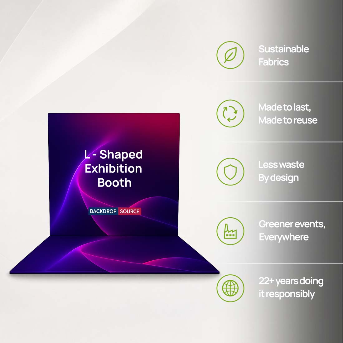 Custom Printed L - Shaped Exhibition Booth