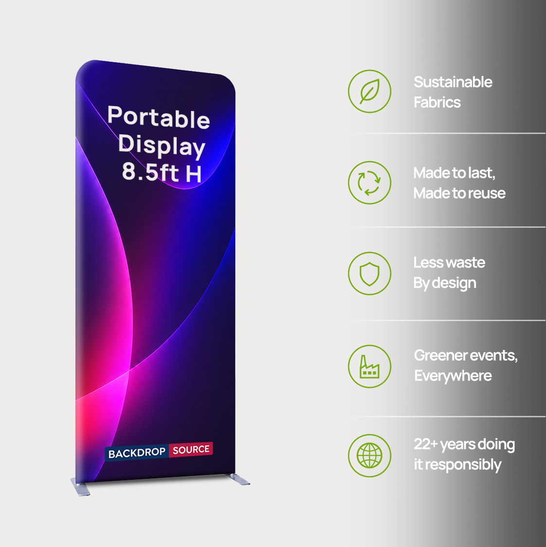 Portable 8.5ft High Fabric Exhibit Display