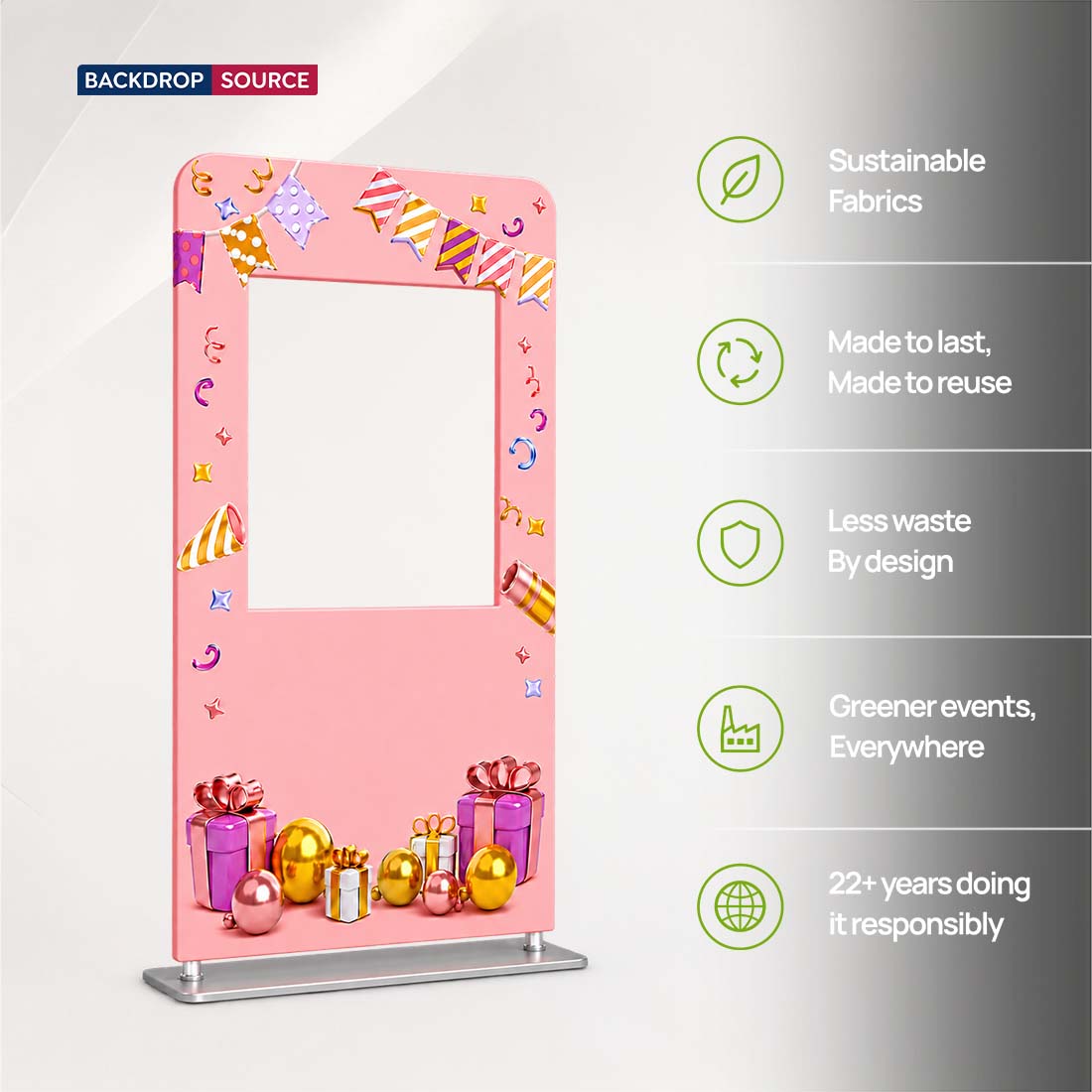Cornice Personalizzata per Selfie in Tessuto per Eventi